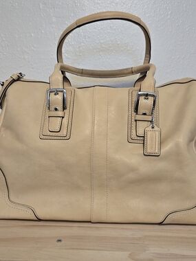 Coach Hamilton Leather Satchel with Silver Hardware